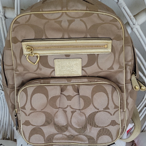 Coach Poppy Y2K Brown Backpack with Gold Details Vintage 90s - Picture 1 of 16